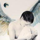 L'ANGELO CUSTODE olio su tela cm60x60x4 2019